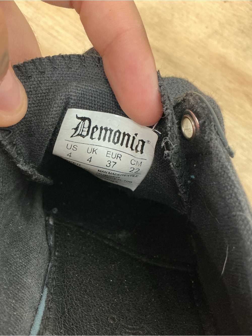 Demonia Black Floral Studded Platform Lace-Up Sneakers Size 4 View 5